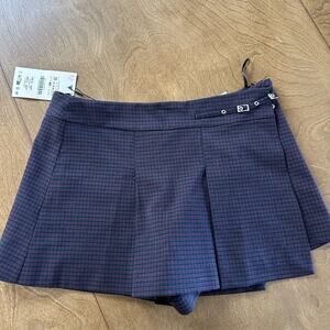 Zara Blue and Red Checkered Skort